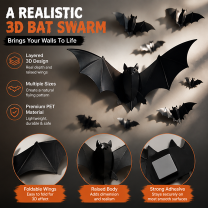 🦇 BatGlow™ 3D LED Bat Wall Decor