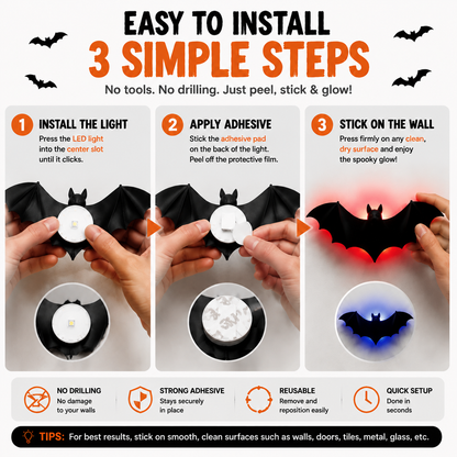 🦇 BatGlow™ 3D LED Bat Wall Decor