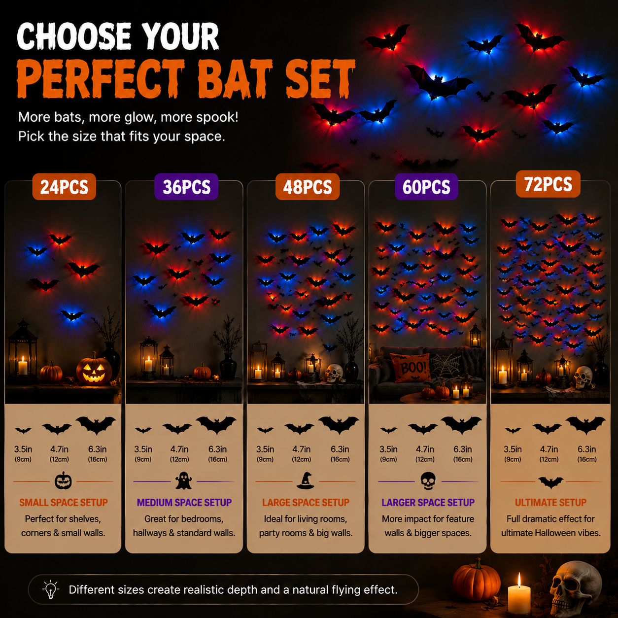 🦇 BatGlow™ 3D LED Bat Wall Decor