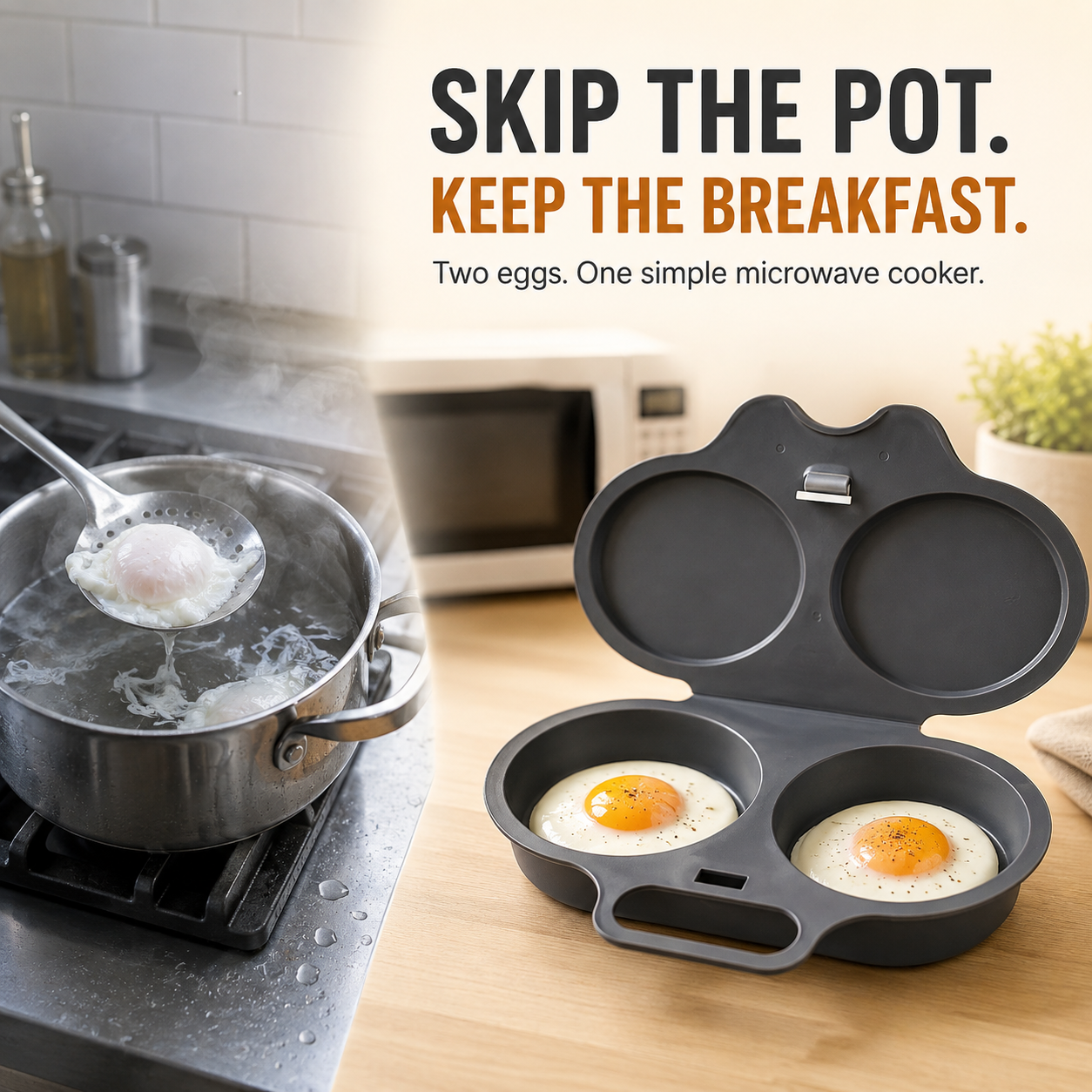 🍳 48% OFF Quick Egg Cooker – Make 2 Perfect Eggs Fast Without Pots, Pans & Mess
