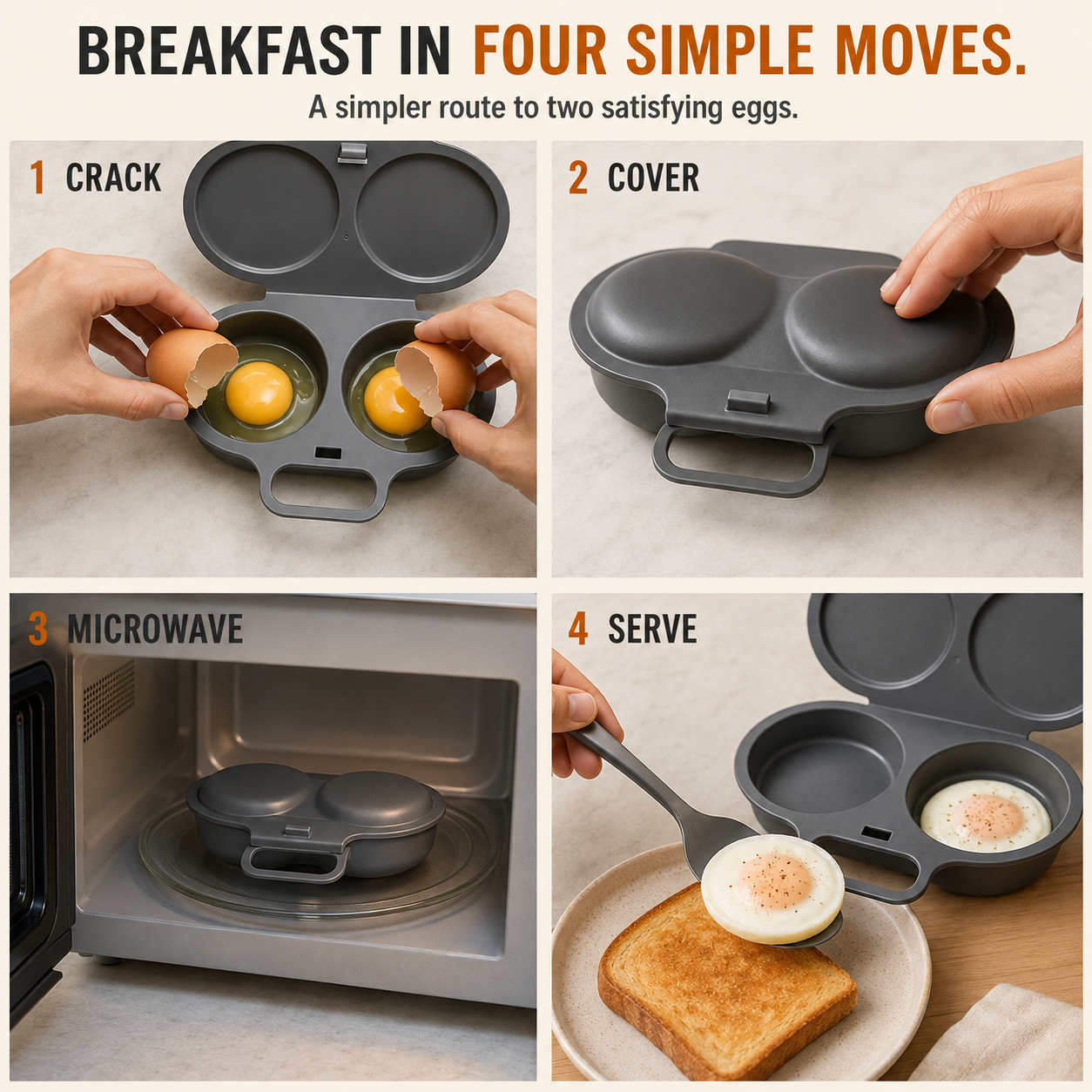 🍳 48% OFF Quick Egg Cooker – Make 2 Perfect Eggs Fast Without Pots, Pans & Mess