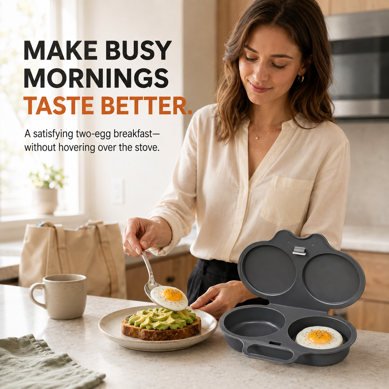 🍳 48% OFF Quick Egg Cooker – Make 2 Perfect Eggs Fast Without Pots, Pans & Mess