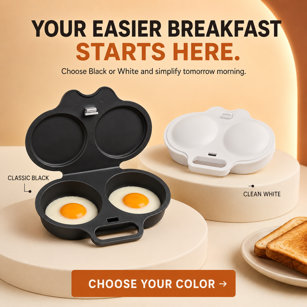 🍳 48% OFF Quick Egg Cooker – Make 2 Perfect Eggs Fast Without Pots, Pans & Mess