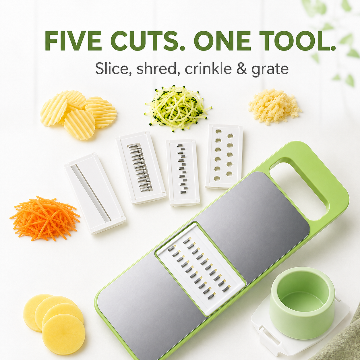 🔥 49% OFF 5-in-1 Kitchen Slicer 🥕 Slice, Shred & Prep with Less Effort