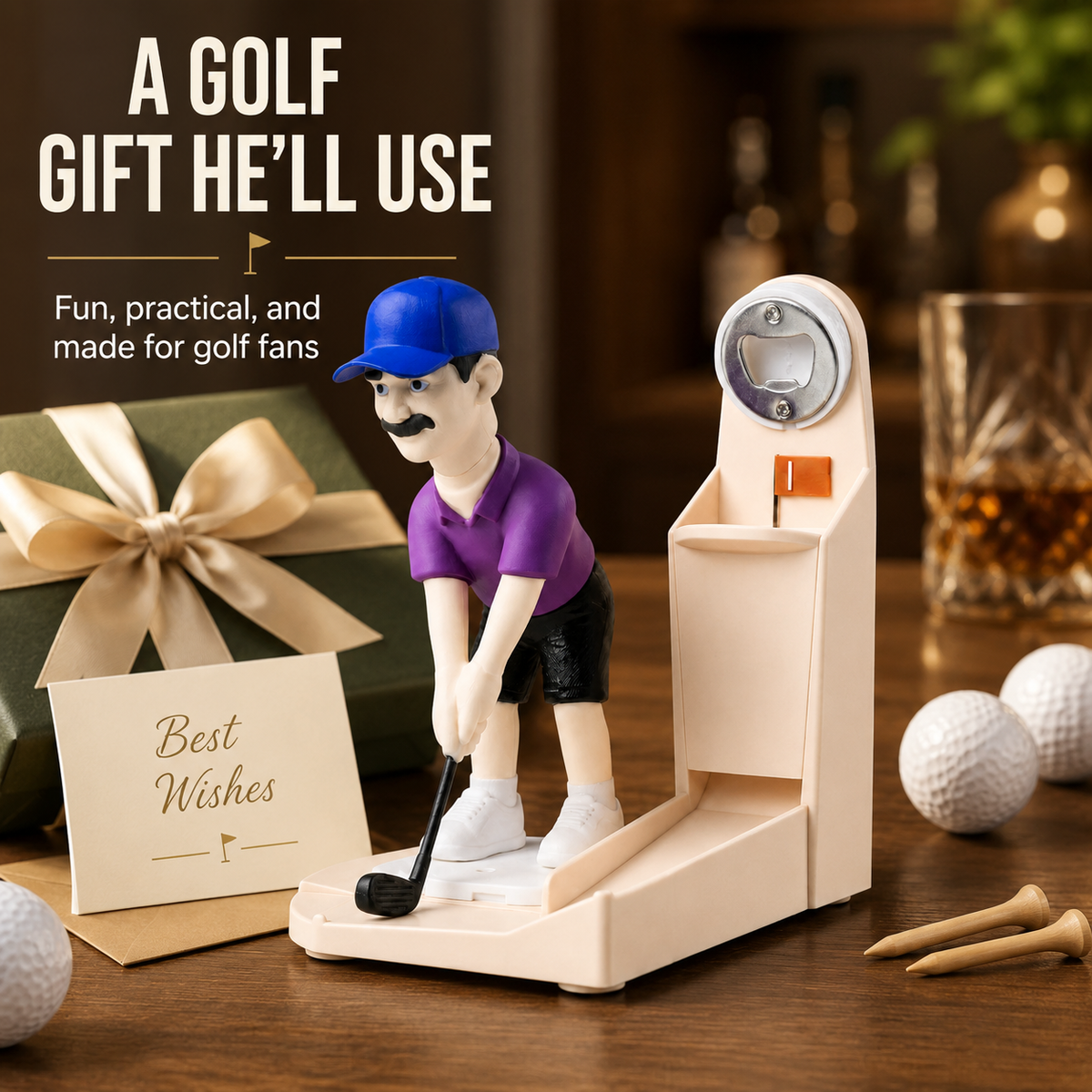 3D Interactive Golf Bottle Opener – Pop, Drop & Putt