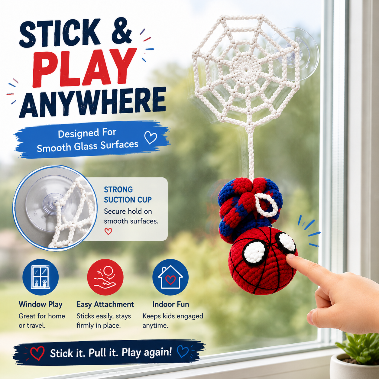 Handcrafted Crochet Web Toy – Unique Stretch & Bounce Interactive Gift