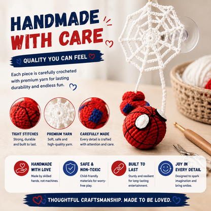 Handcrafted Crochet Web Toy – Unique Stretch & Bounce Interactive Gift