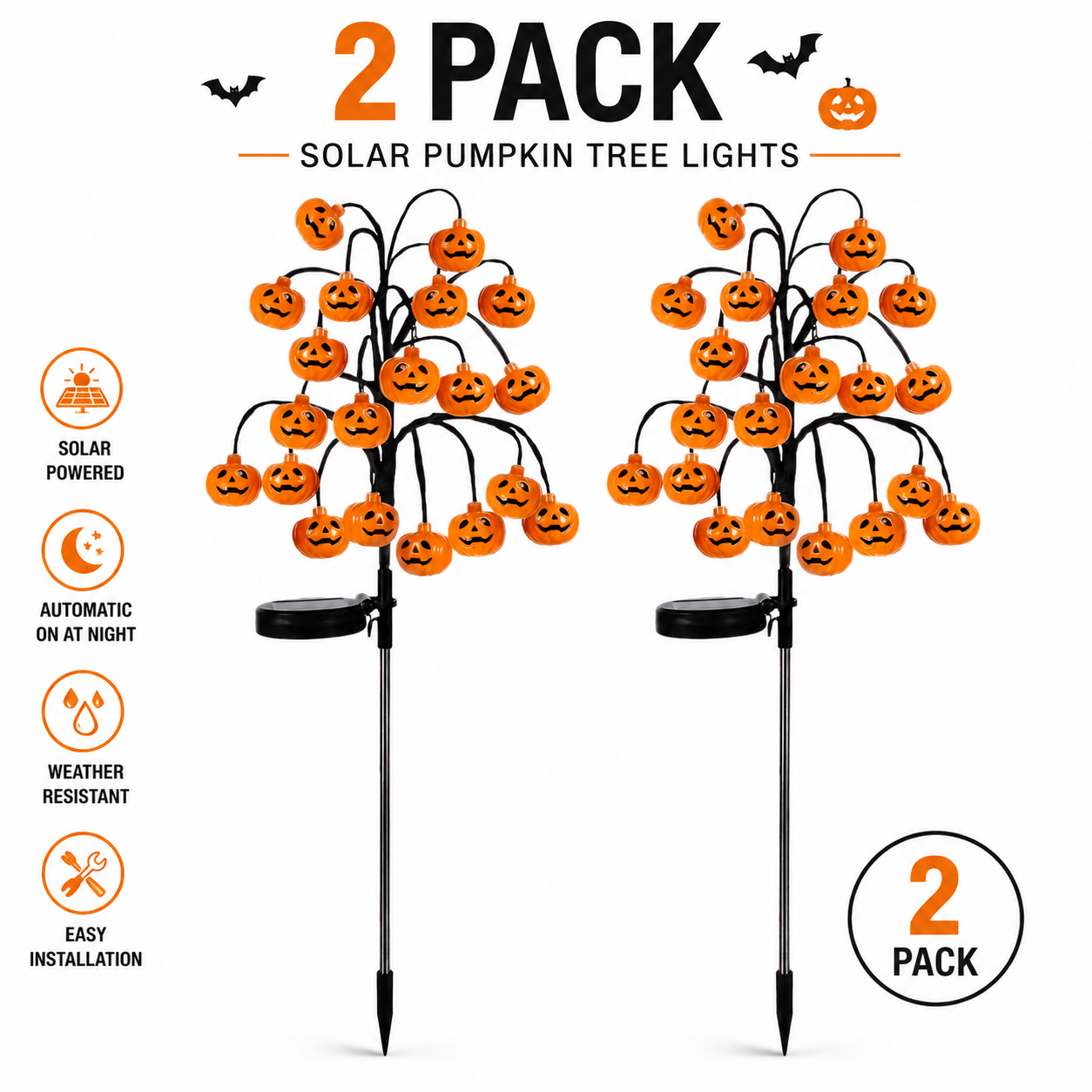 🎃 Solar Pumpkin Tree Lights