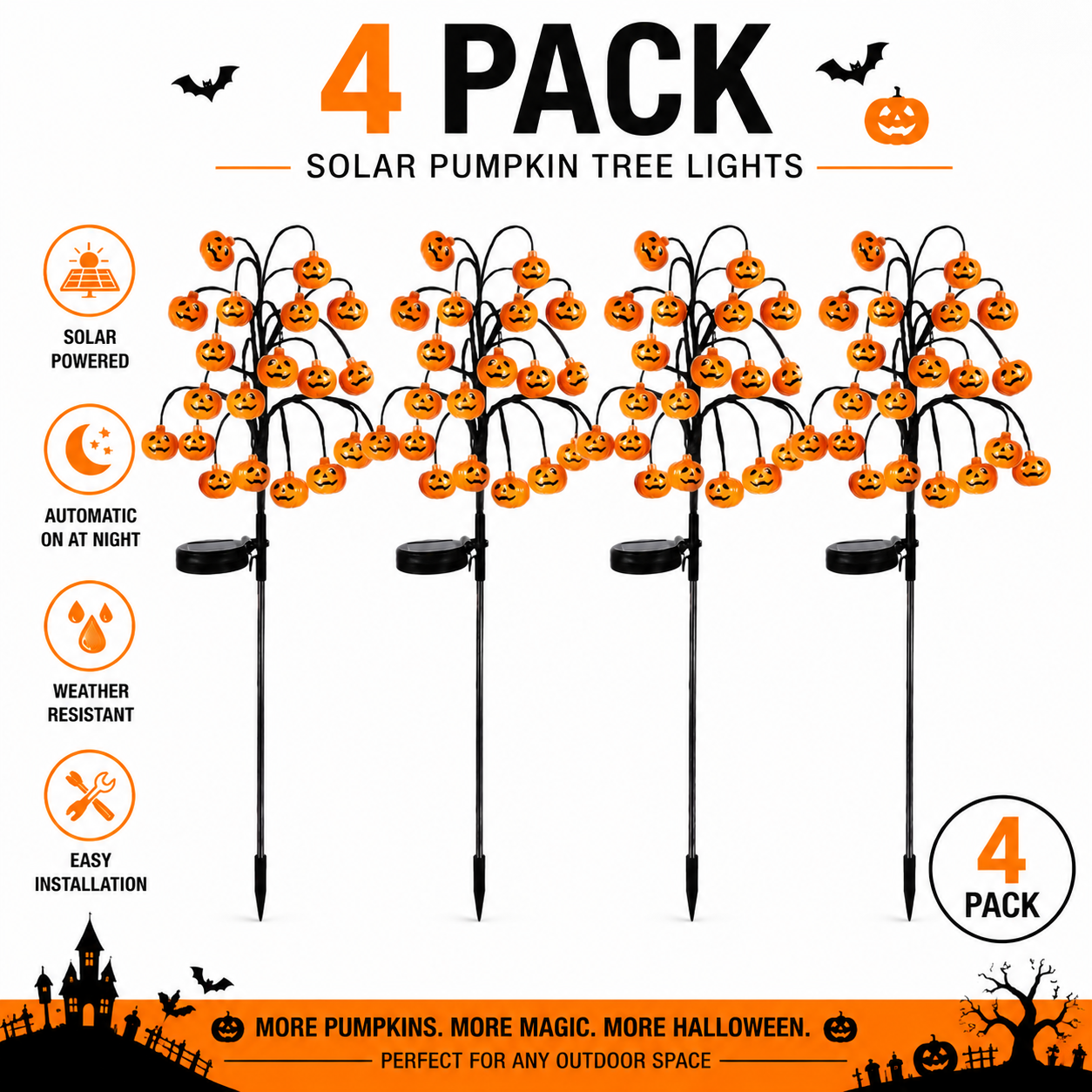 🎃 Solar Pumpkin Tree Lights