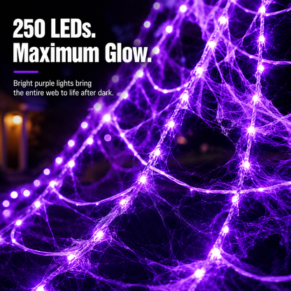 👻 Giant LED Spider Web With Spider 🕷️ Limited-Time Spooky Savings 🎃