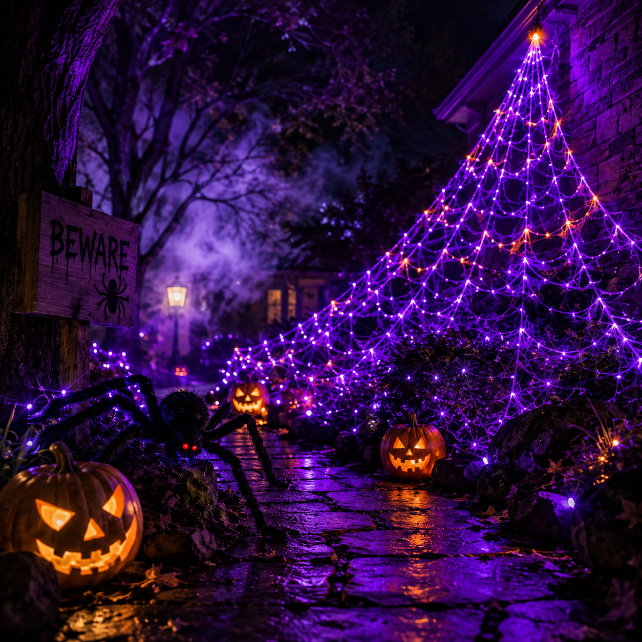 👻 Giant LED Spider Web With Spider 🕷️ Limited-Time Spooky Savings 🎃