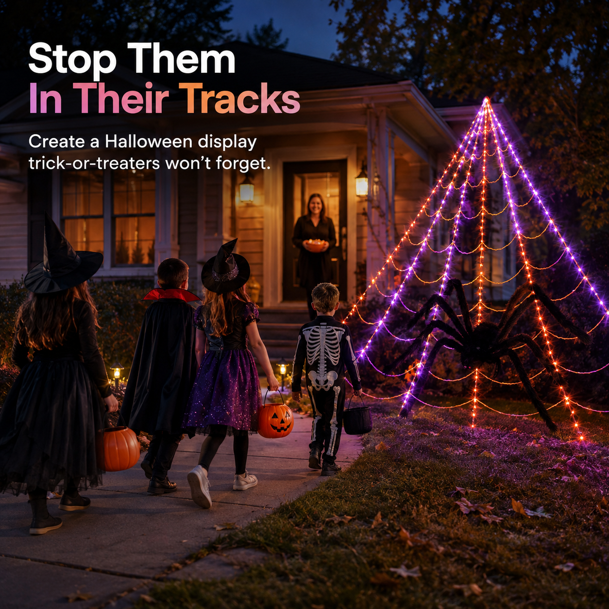 👻 Giant LED Spider Web With Spider 🕷️ Limited-Time Spooky Savings 🎃
