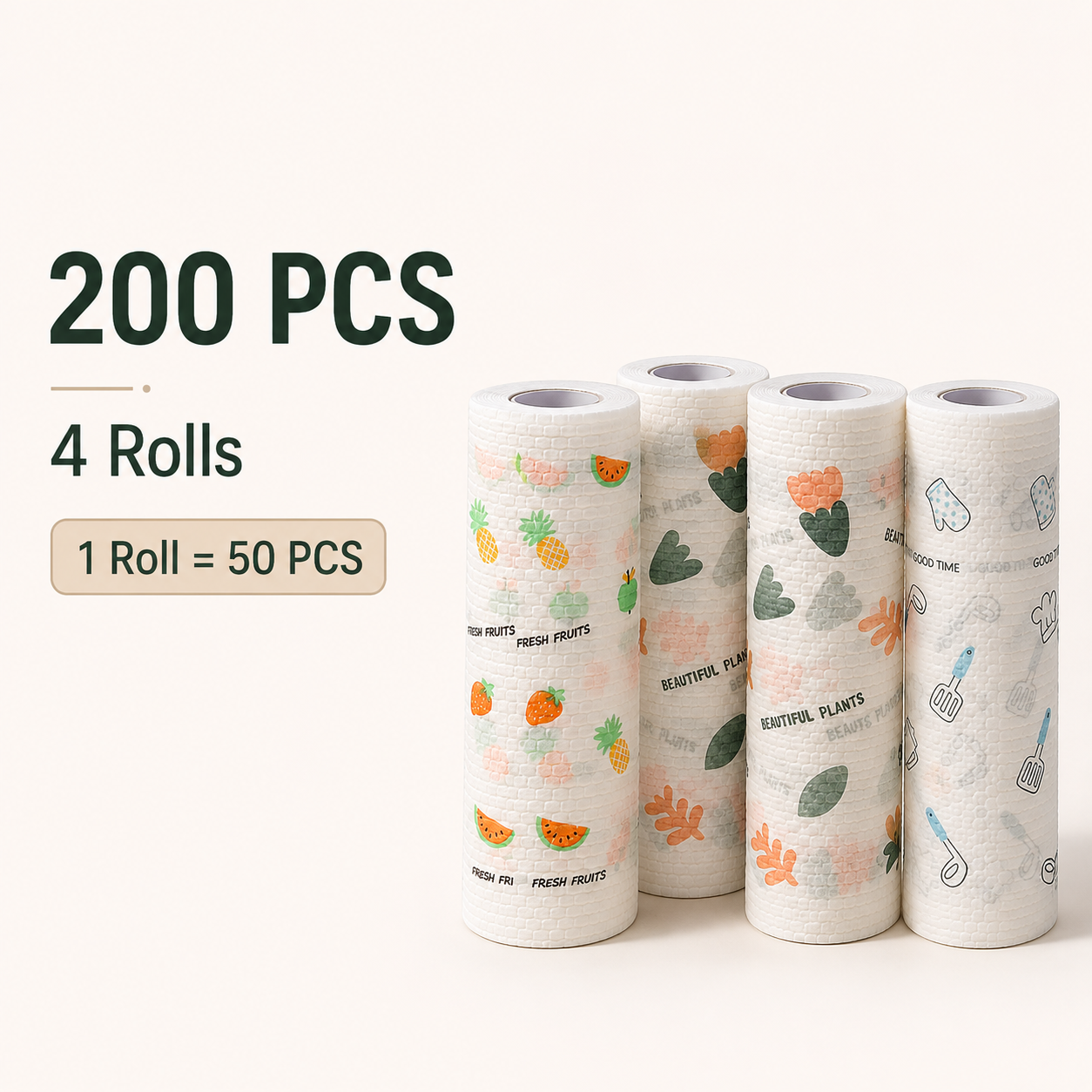 ✨ Save 50% Today 🏠 50PCS Kitchen Cleaning Cloth Roll – Tear, Wipe & Clean in Seconds