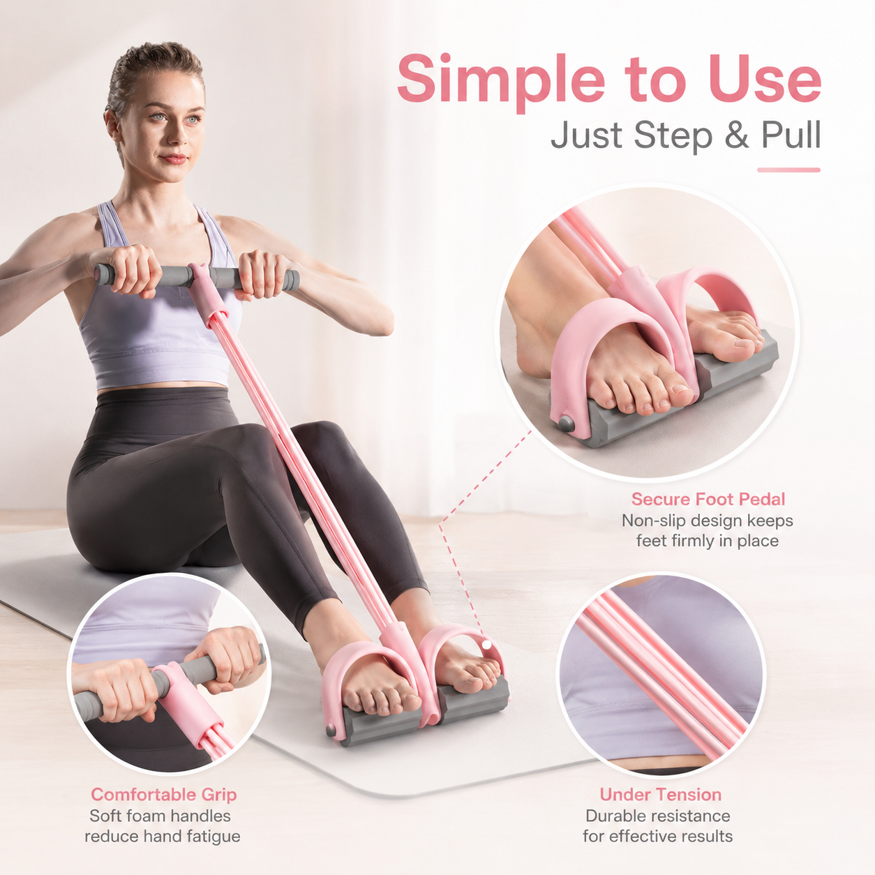 🔥 4-in-1 Pedal Resistance Band
