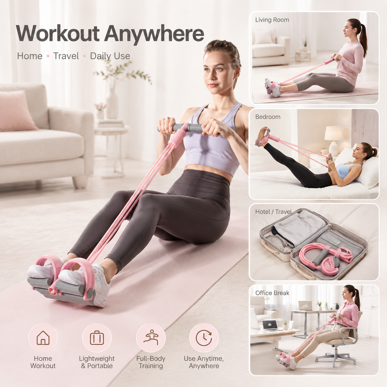 🔥 4-in-1 Pedal Resistance Band