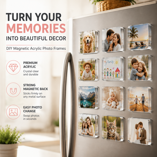 Clear Acrylic Magnetic Photo Frames