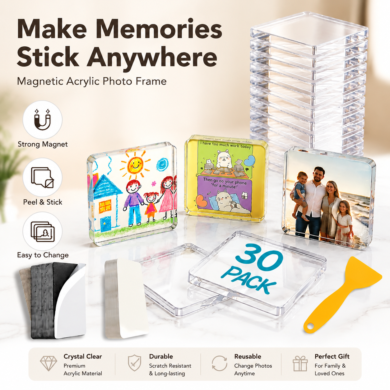 Clear Acrylic Magnetic Photo Frames