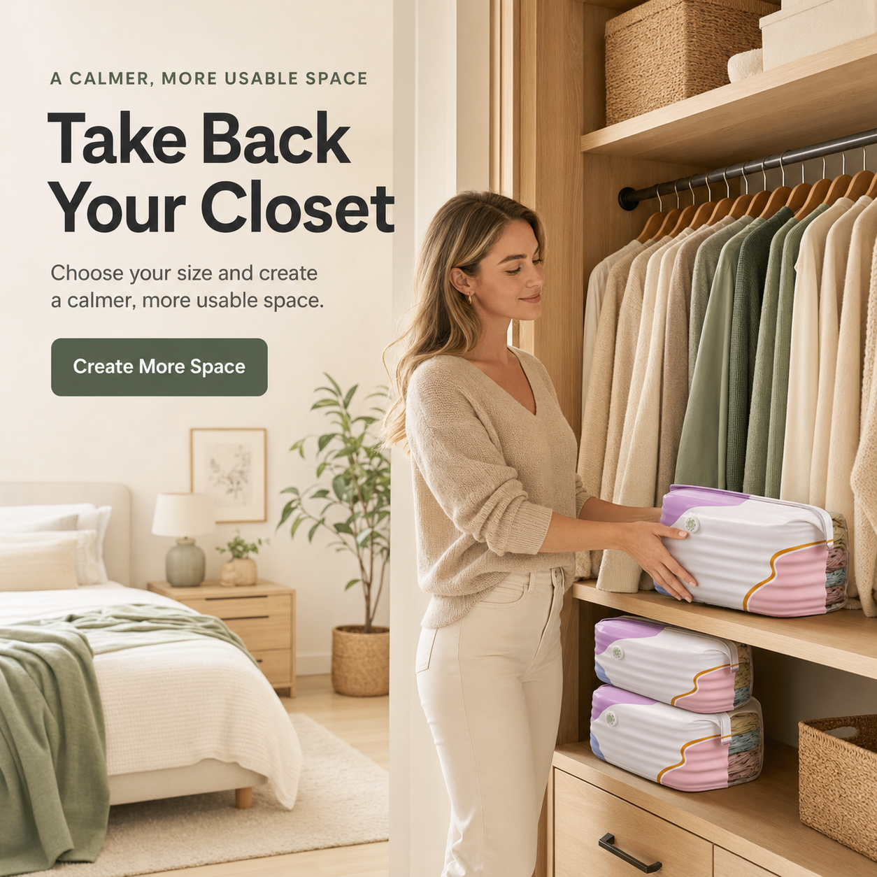 🧺 No-Pump 3D Compression Storage Bags – Make More Closet Space