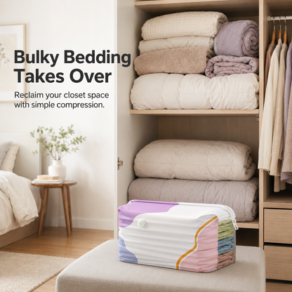 🧺 No-Pump 3D Compression Storage Bags – Make More Closet Space