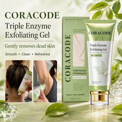 🌿 Coracode Triple Enzyme Exfoliating Gel – Gentle Body Exfoliator