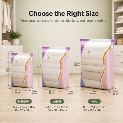 🧺 No-Pump 3D Compression Storage Bags – Make More Closet Space