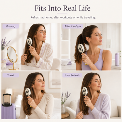✨3-in-1 Electric Mist Hair Brush for Easier Detangling & Cleanup