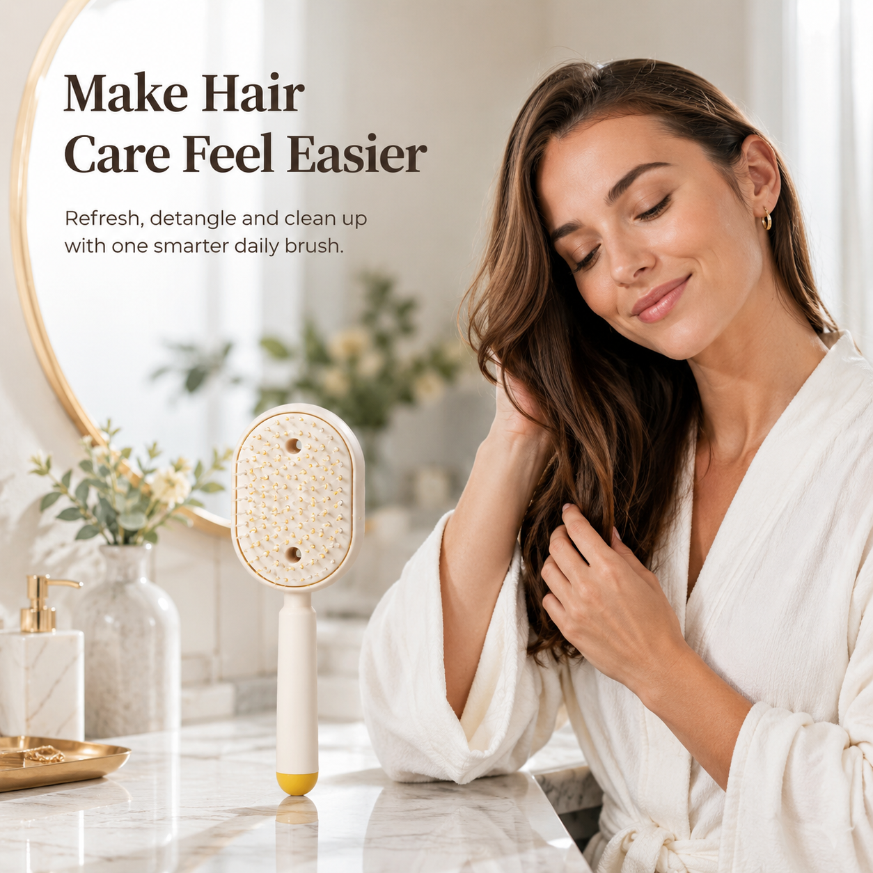 ✨3-in-1 Electric Mist Hair Brush for Easier Detangling & Cleanup