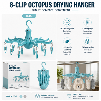 Foldable 16-Clip Laundry Hanger