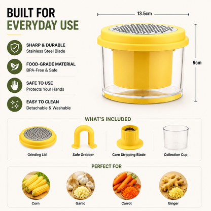 No More Messy Corn Cutting 🌽 | 2-IN-1 Corn Stripper & Food Grinder