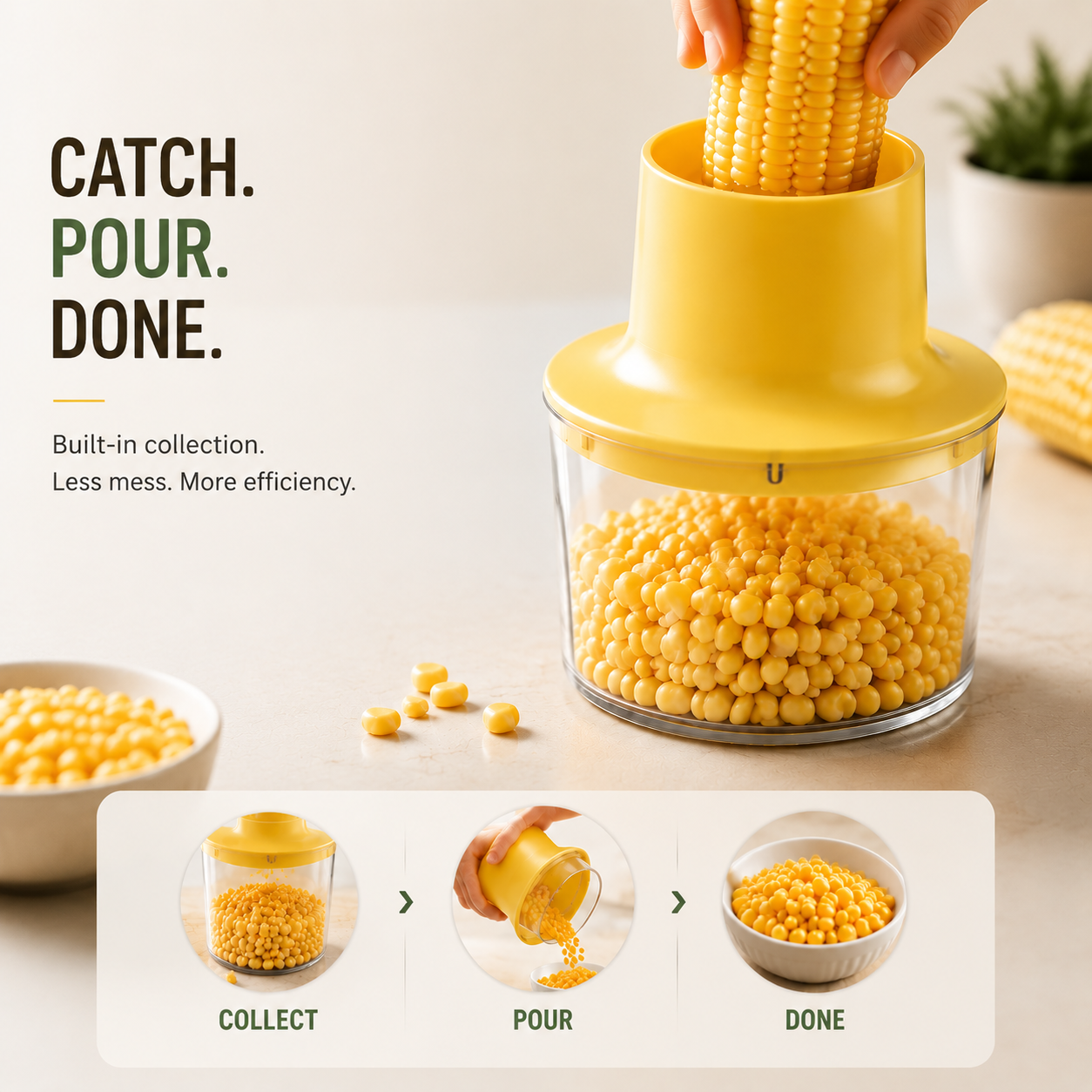 No More Messy Corn Cutting 🌽 | 2-IN-1 Corn Stripper & Food Grinder