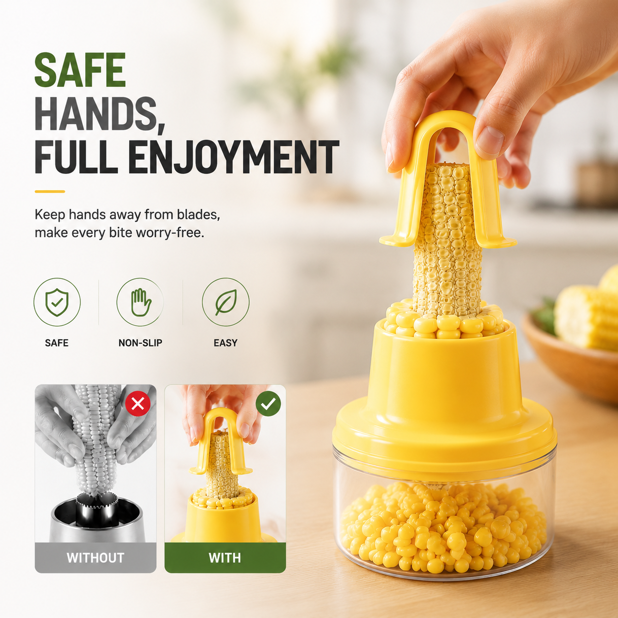 No More Messy Corn Cutting 🌽 | 2-IN-1 Corn Stripper & Food Grinder