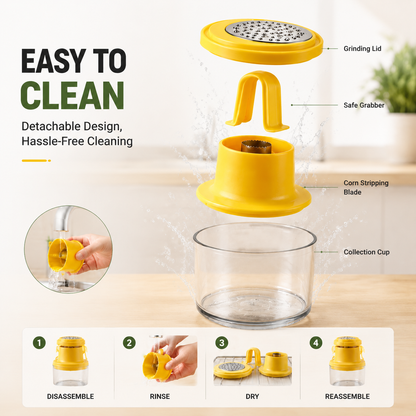 No More Messy Corn Cutting 🌽 | 2-IN-1 Corn Stripper & Food Grinder