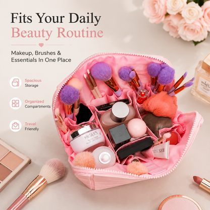 LunaBelle™ Makeup Organizer Bag | Smart Travel Cosmetic Case
