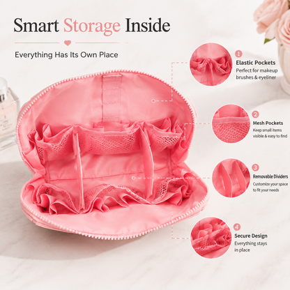 LunaBelle™ Makeup Organizer Bag | Smart Travel Cosmetic Case