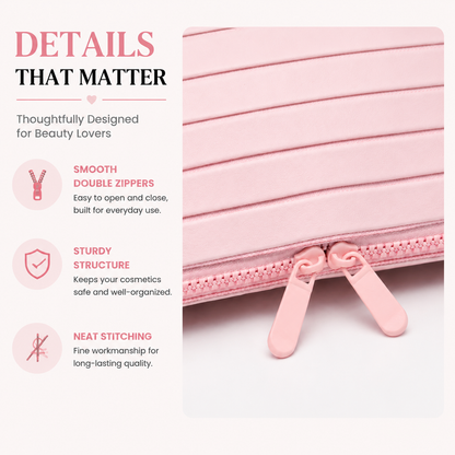 LunaBelle™ Makeup Organizer Bag | Smart Travel Cosmetic Case