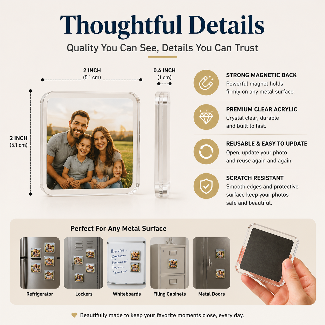 Clear Acrylic Magnetic Photo Frames