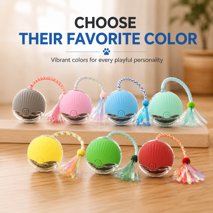🐾 Interactive Smart Pet Ball with Chase Tail – Keeps Cats & Small Dogs Active 🐱🐶