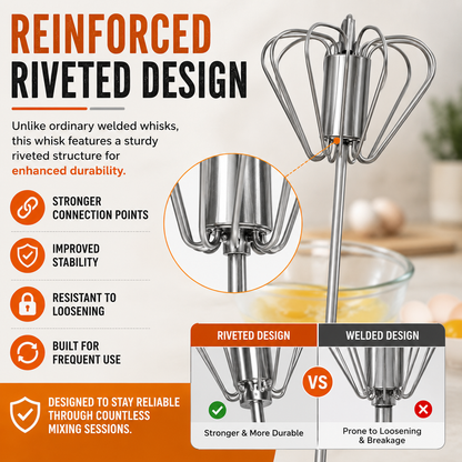 🔥 50% OFF Today 🥚 Semi-Automatic Push-Down Egg Whisk – Mix Faster With Less Effort ✨