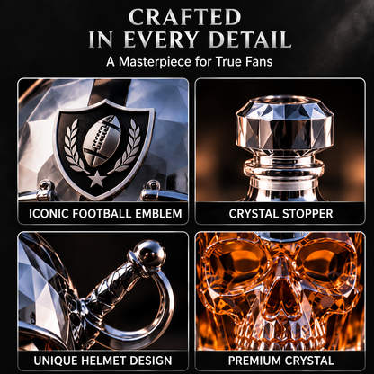 💀🏈 Gridiron Warrior Skull Whiskey Decanter