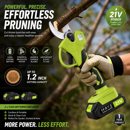 🌿 48% OFF Cordless Electric Pruning Shears 🔥 Dual Battery Garden Branch Cutter
