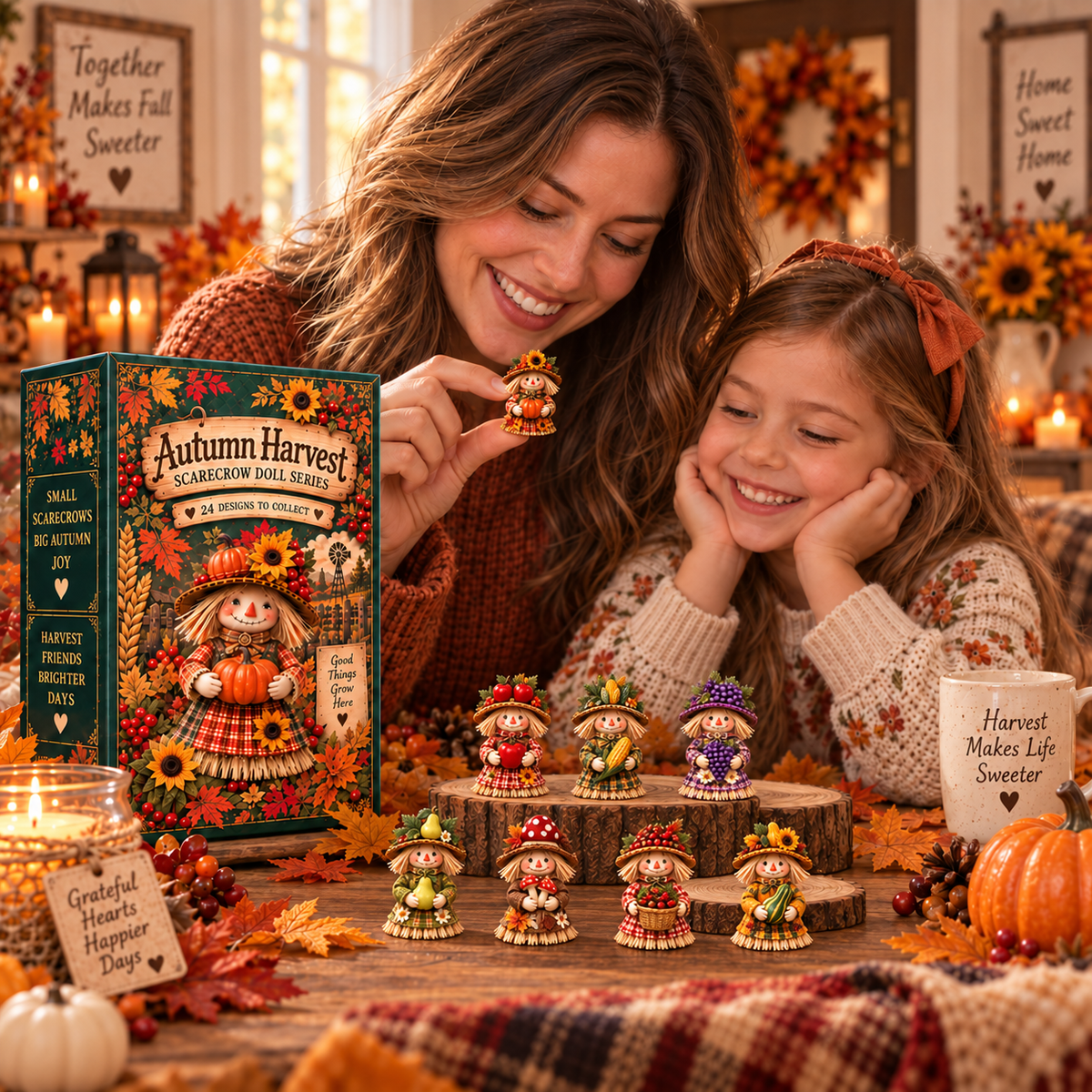 🔥🍂Autumn Harvest Little Friends Blind Box – 24 Mini Scarecrow Collectibles for Cozy Fall Days