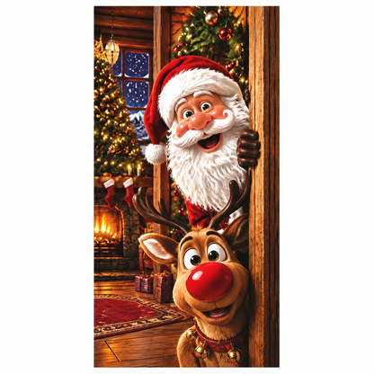 🎅 50% OFF 🎄 Christmas Santa Door Cover – Turn Your Door Into Holiday Magic