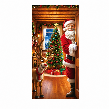 🎅 50% OFF 🎄 Christmas Santa Door Cover – Turn Your Door Into Holiday Magic