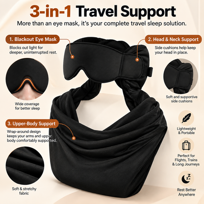 3-in-1 Travel Sleep Support – Blackout Eye Mask & Head Support