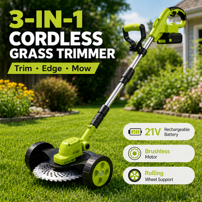 📣 50% OFF 🔥 21V Cordless Grass Trimmer & Edger – 3-in-1 Yard Tool