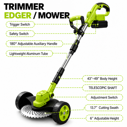 📣 50% OFF 🔥 21V Cordless Grass Trimmer & Edger – 3-in-1 Yard Tool