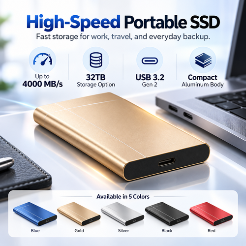 🔥50% OFF ✅High-speed portable solid-state drive (SSD)