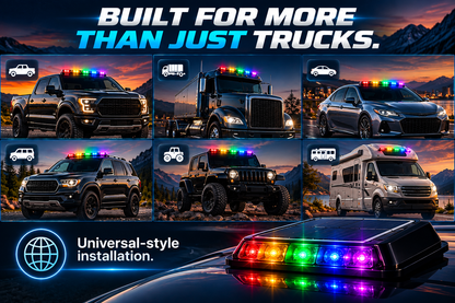 🌈 Solar RGB Car Roof Strobe Lights –🚗 5-Pack Wireless No-Drill Cab Light Set