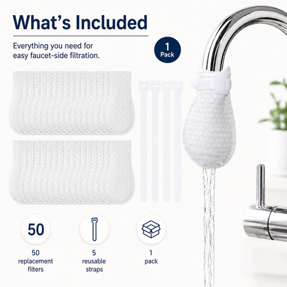 🚿 50% OFF 10-Pack Faucet Filter Pouches – Simple Everyday Water Pre-Filtering ✨