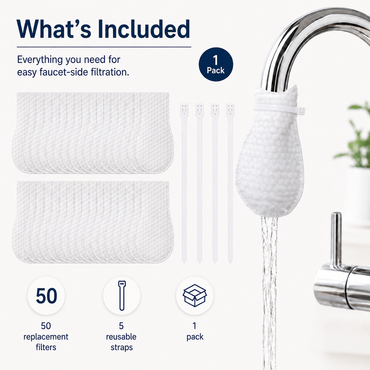 🚿 50% OFF 10-Pack Faucet Filter Pouches – Simple Everyday Water Pre-Filtering ✨